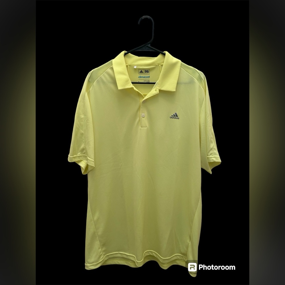 Adidas Climacool Neon Yellow Polo, size L